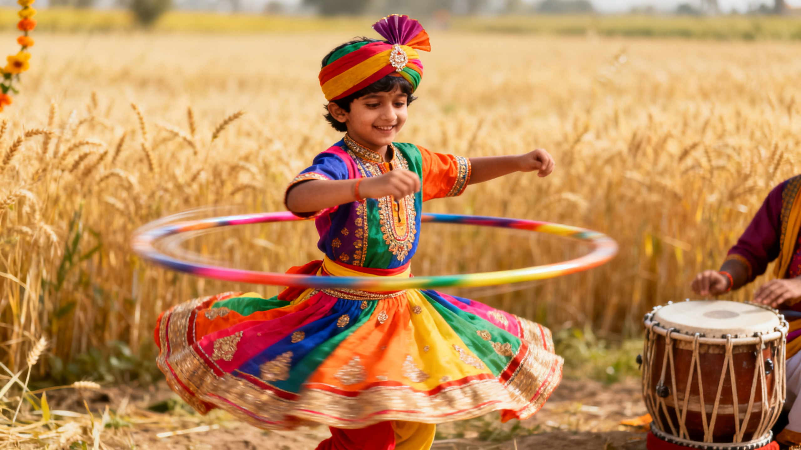 Baisakhi Hula Hoop Performance for Kids