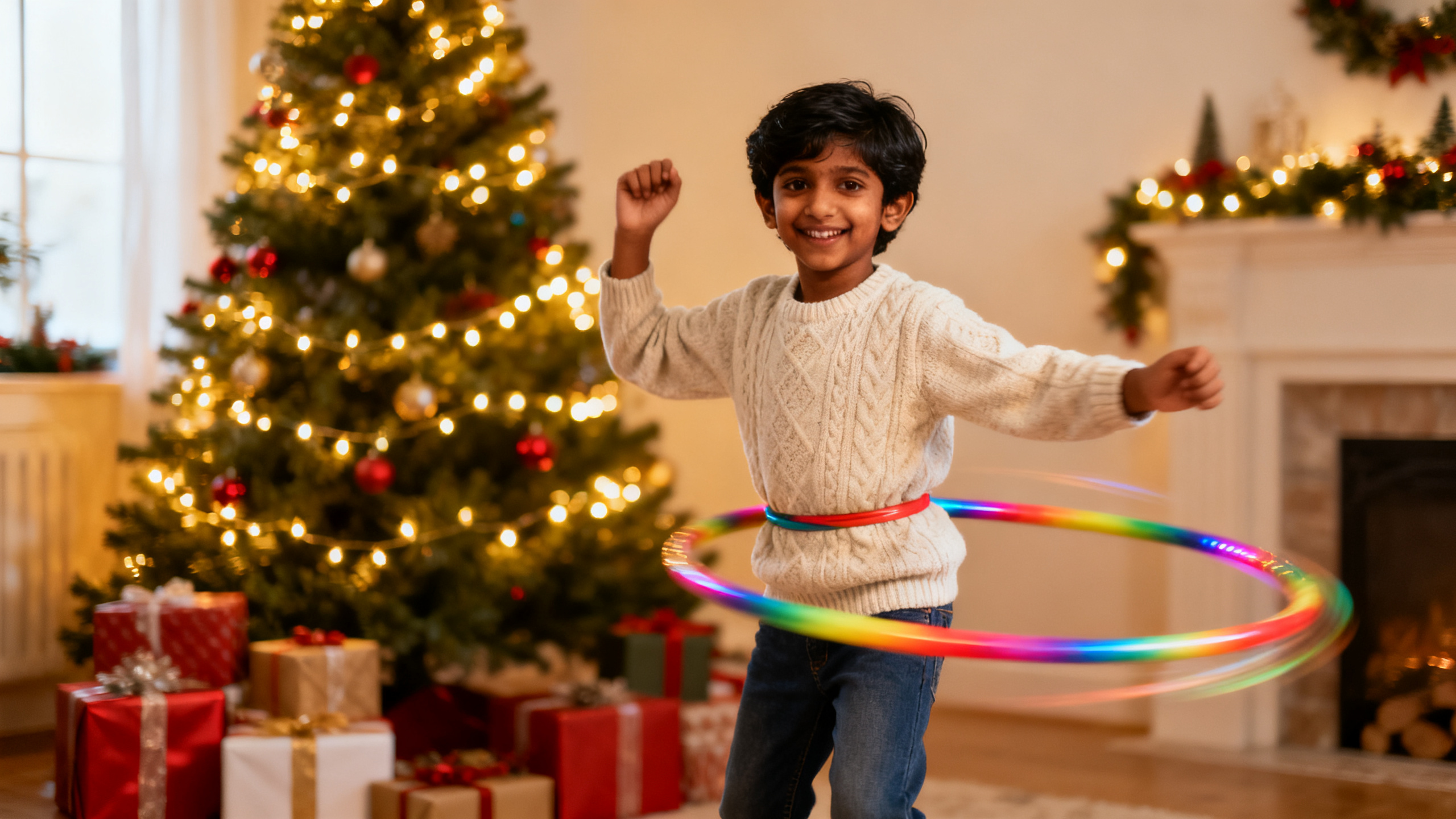 Christmas Hula Hoop Performance for Kids