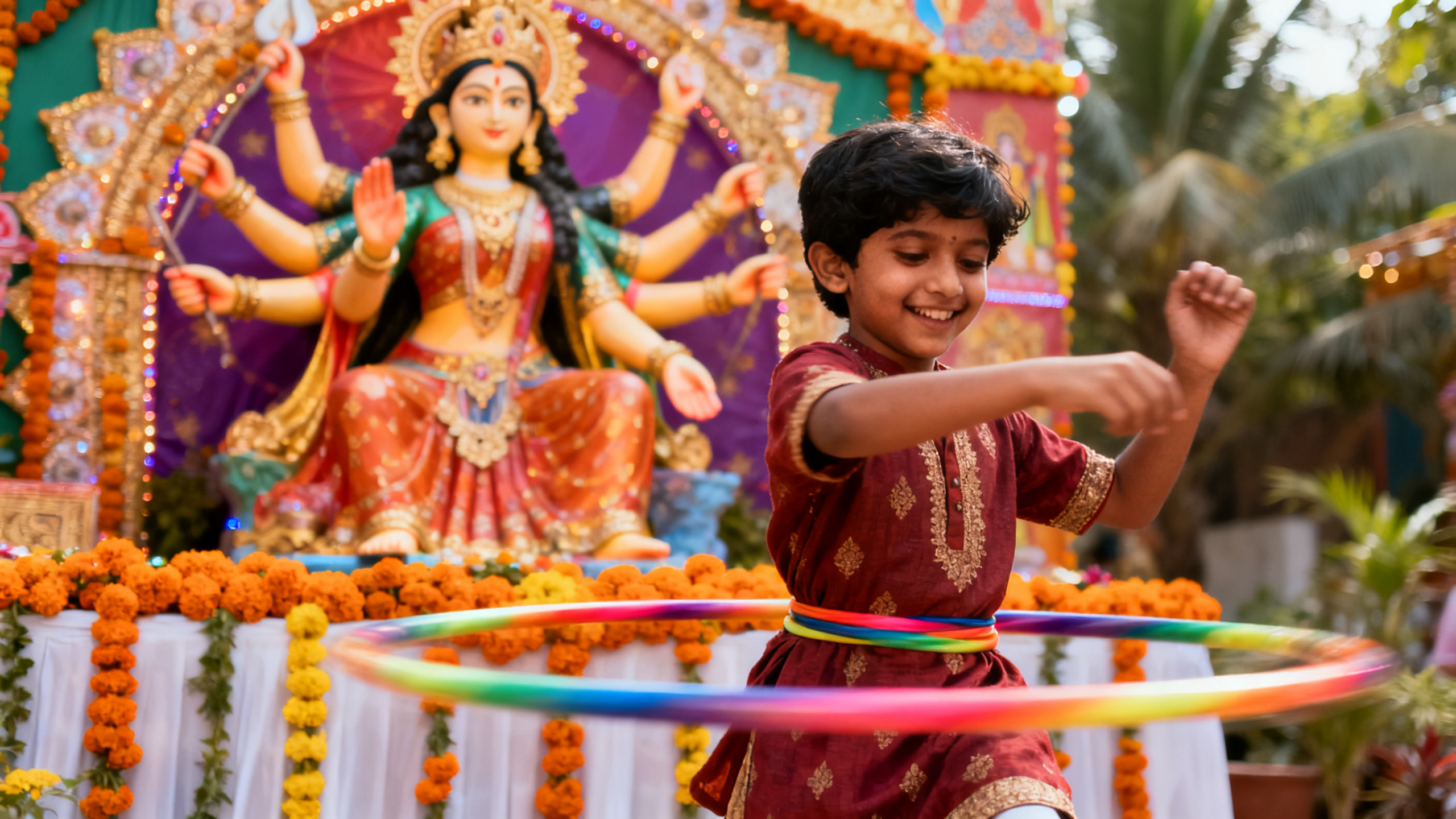 Durga Puja Hula Hoop Dance for Kids