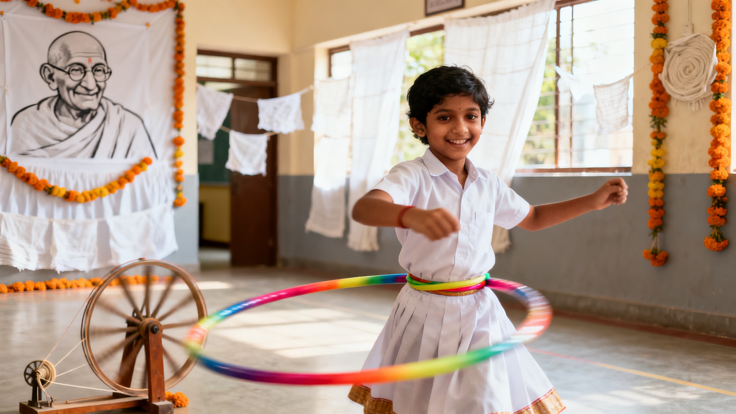 Gandhi Jayanti Hula Hoop Performance for Kids