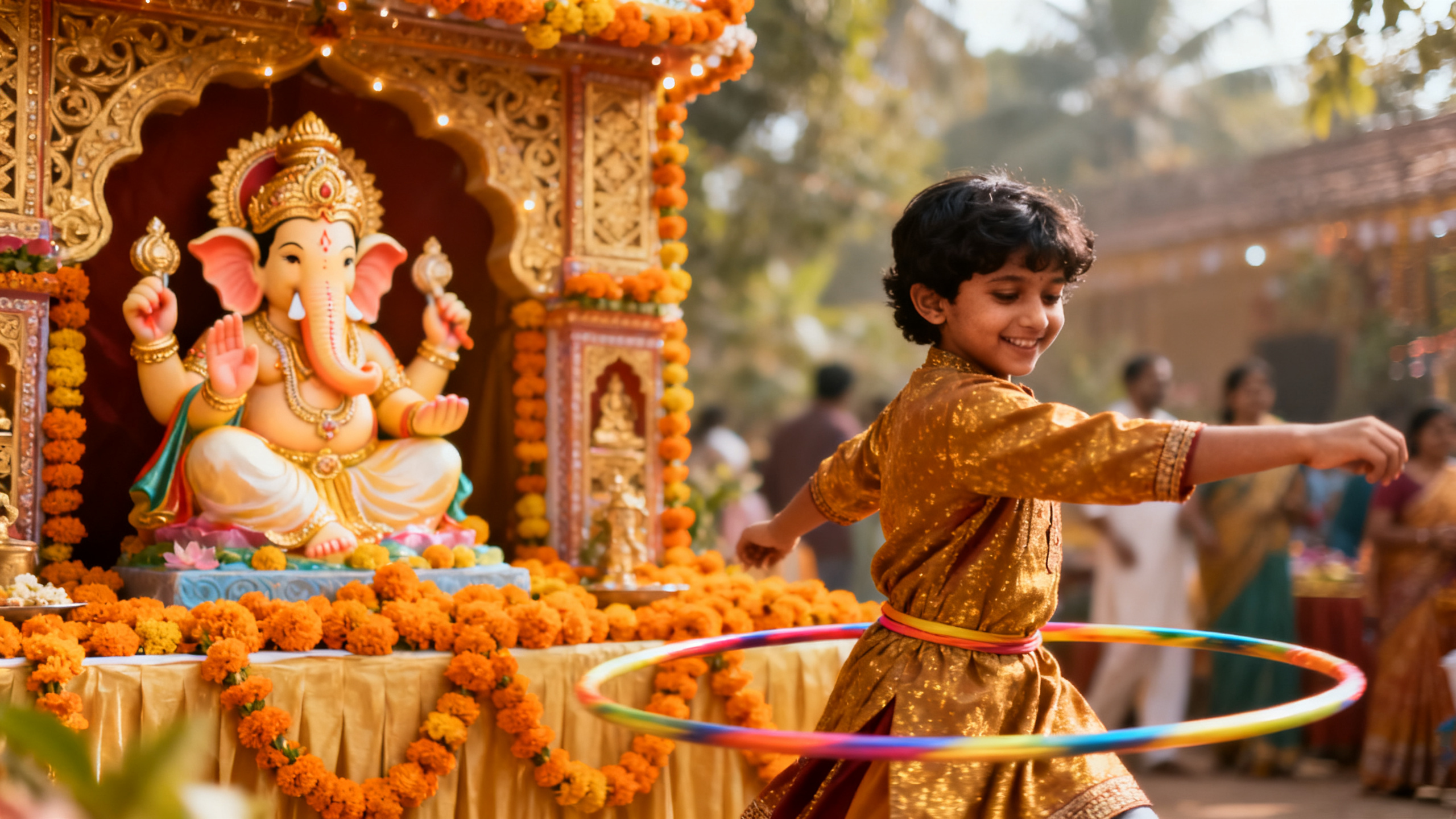 Ganesh Chaturthi Hula Hoop Performance for Kids