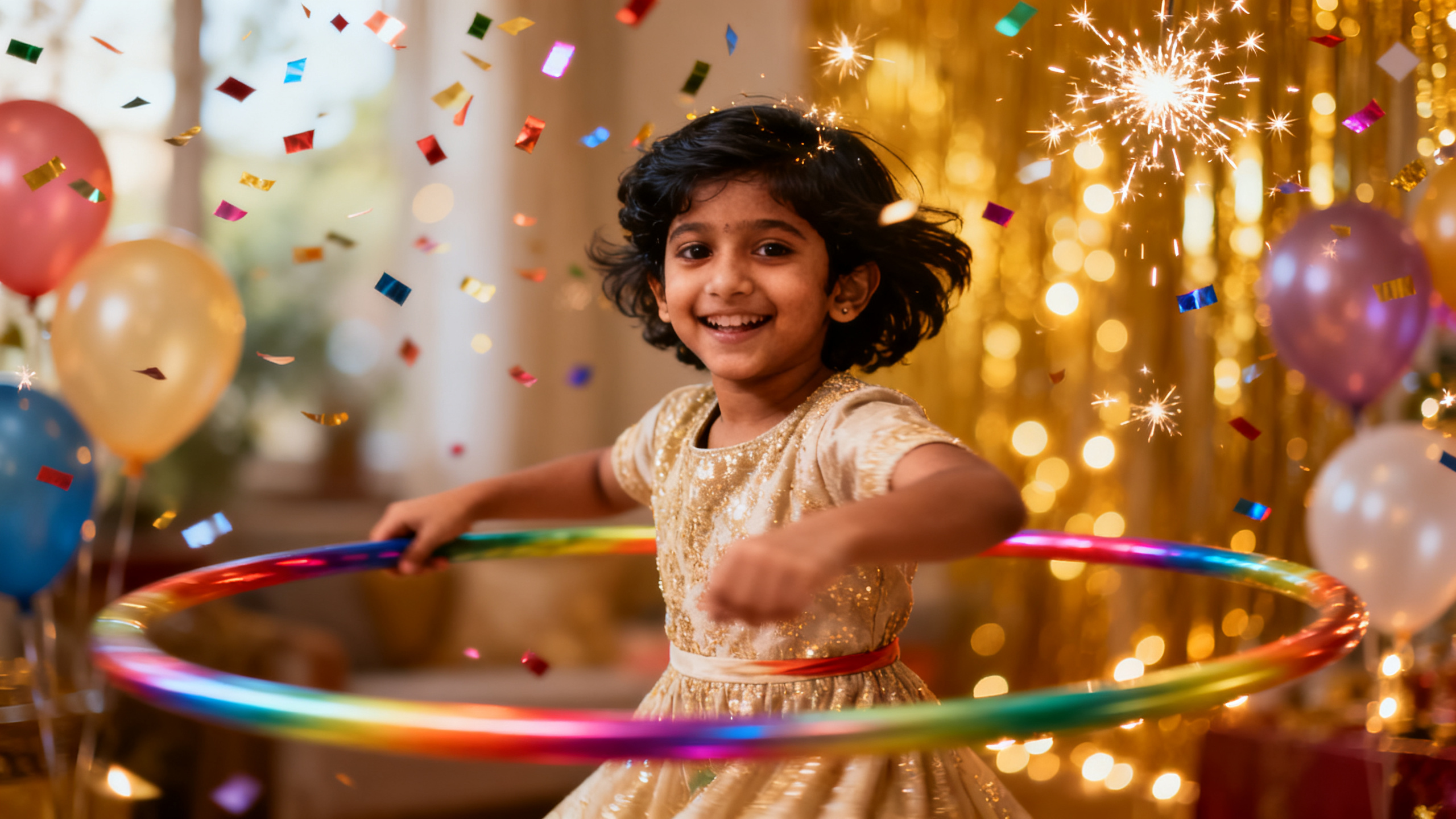 New Year Hula Hoop Performance for Kids