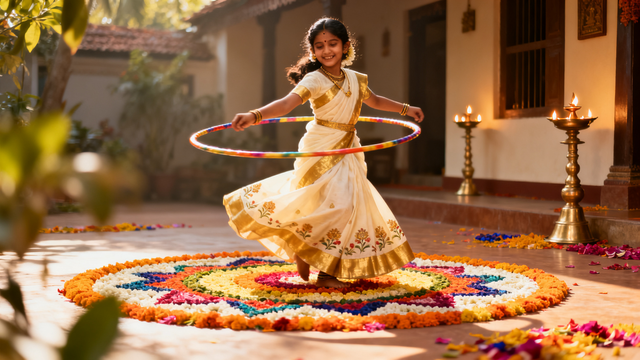 Onam Hula Hoop Performance for Kids