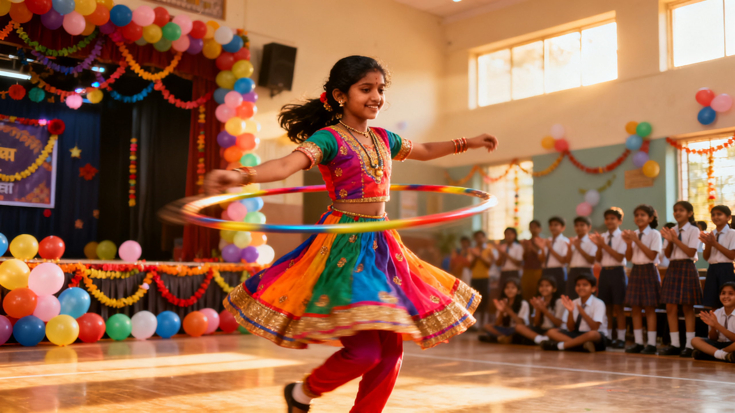 Teachers' Day Hula Hoop Performance for Kids