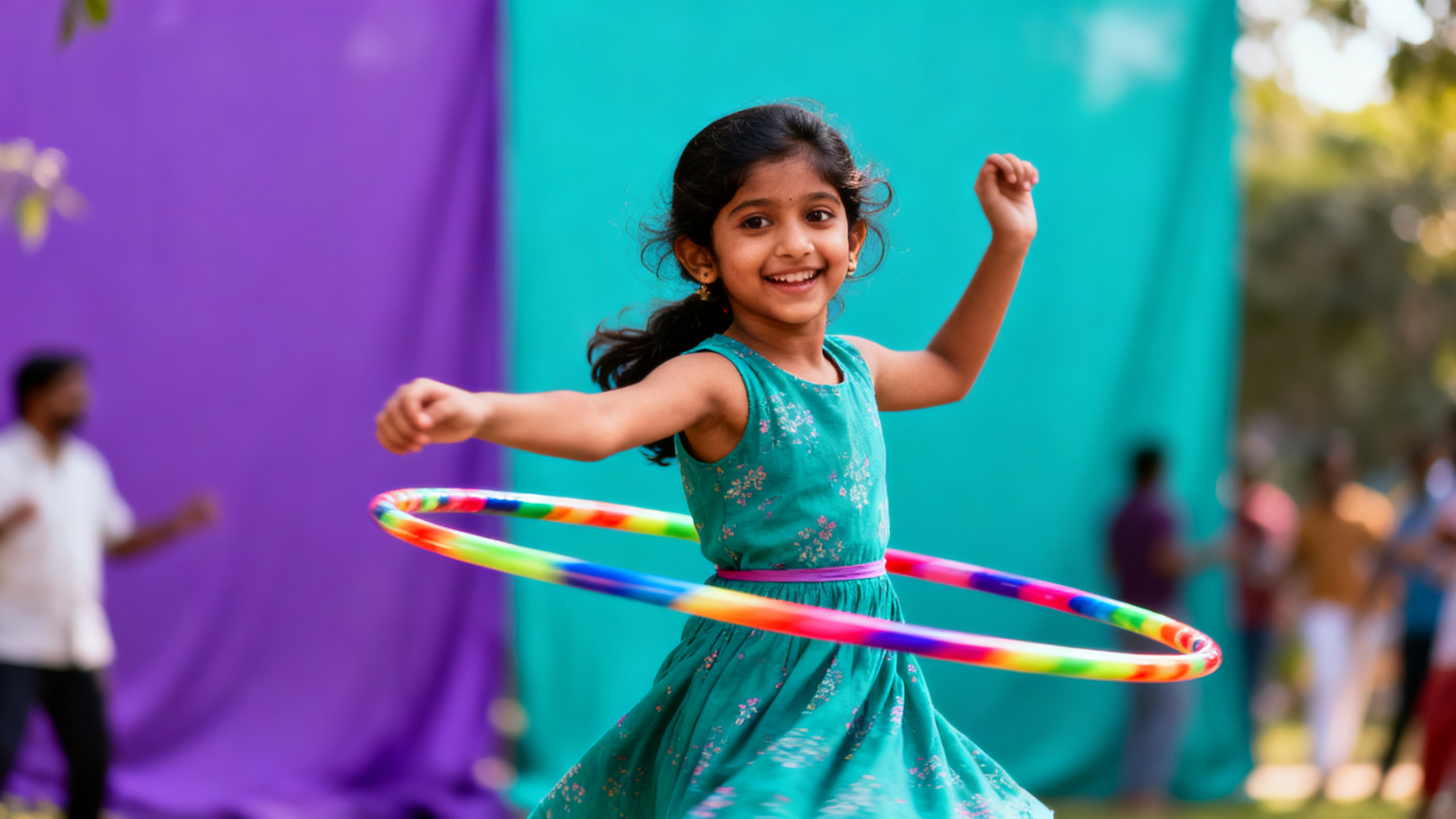 Women's Day Hula Hoop Performance for Kids